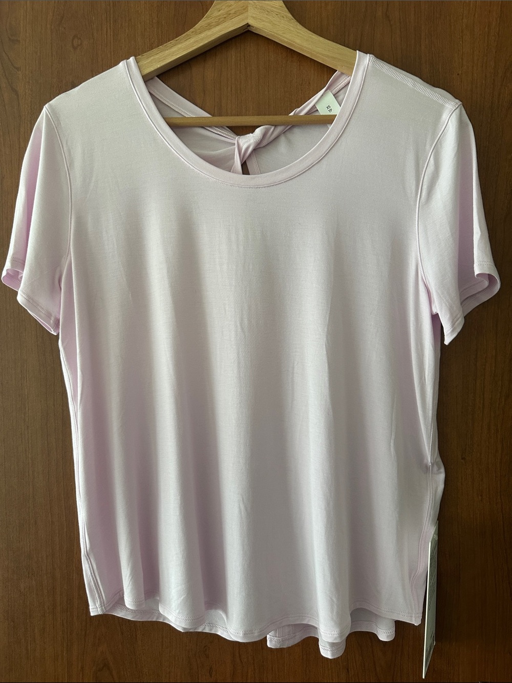 lululemon athletica Light Pink Short Sleeve Knot-Back Tee